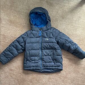 Boys 4 navy blue LL Bean water repellent down winter jacket